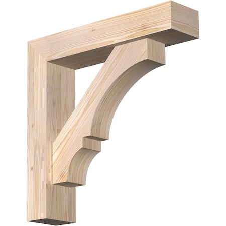 Ekena Millwork Balboa Block Smooth Bracket w/ Offset Brace, Douglas Fir, 5 1/2"W x 24"D x 24"H BKT0604X24X24BOA05SDF